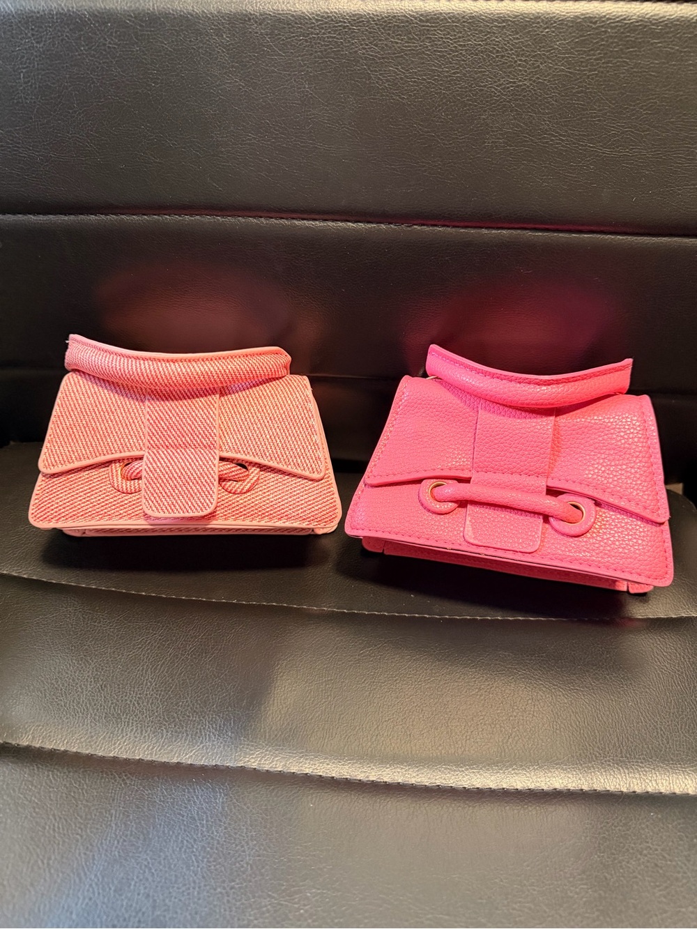 Compact Mini Top-Handle Bag in Hot Pink